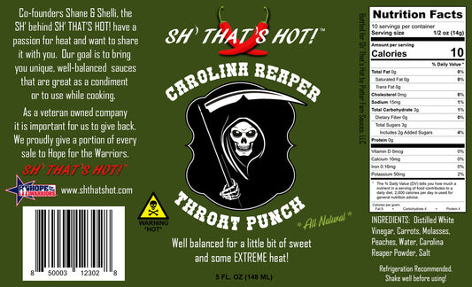 Carolina Reaper Throat Punch hot sauce