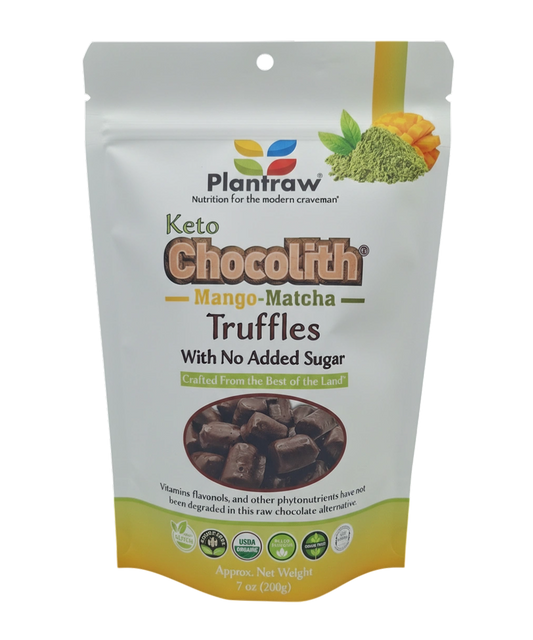 Chocolith® - Mango-Matcha-Keto (7.2oz) - Vegan, Organic, Gluten-Free, 0g Refined Carbs. 3.2g Net Carbs.