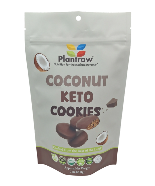 Coconut Keto Cookies (7oz) - Vegan, Organic, Gluten-Free, 0g Refined Carbs. 2.8g Net Carbs.