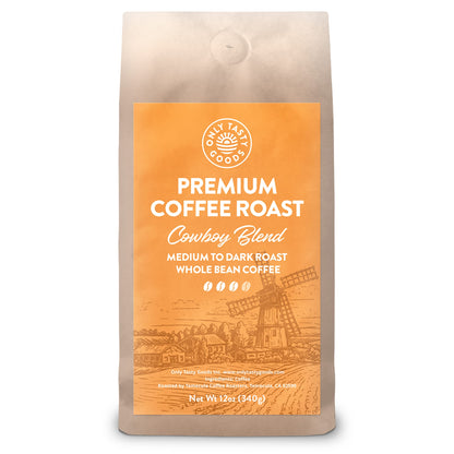 Cowboy Blend Medium to Dark Roast Whole Bean Coffee, Speciality Coffee Beans, Fresh Roasted