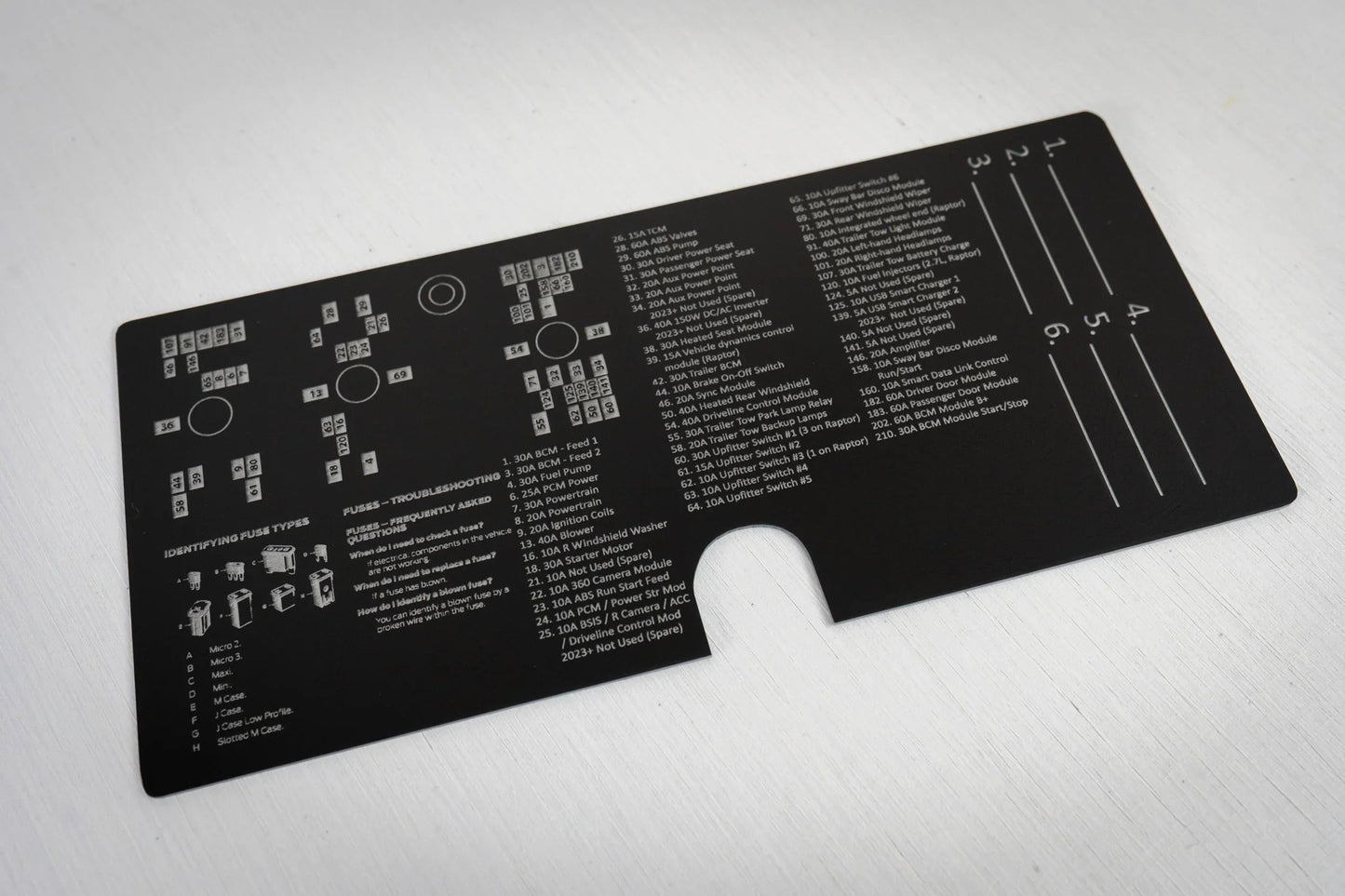 Acrylic Laser Series Fuse Box Lid Label Plate - 2021-2026 Bronco