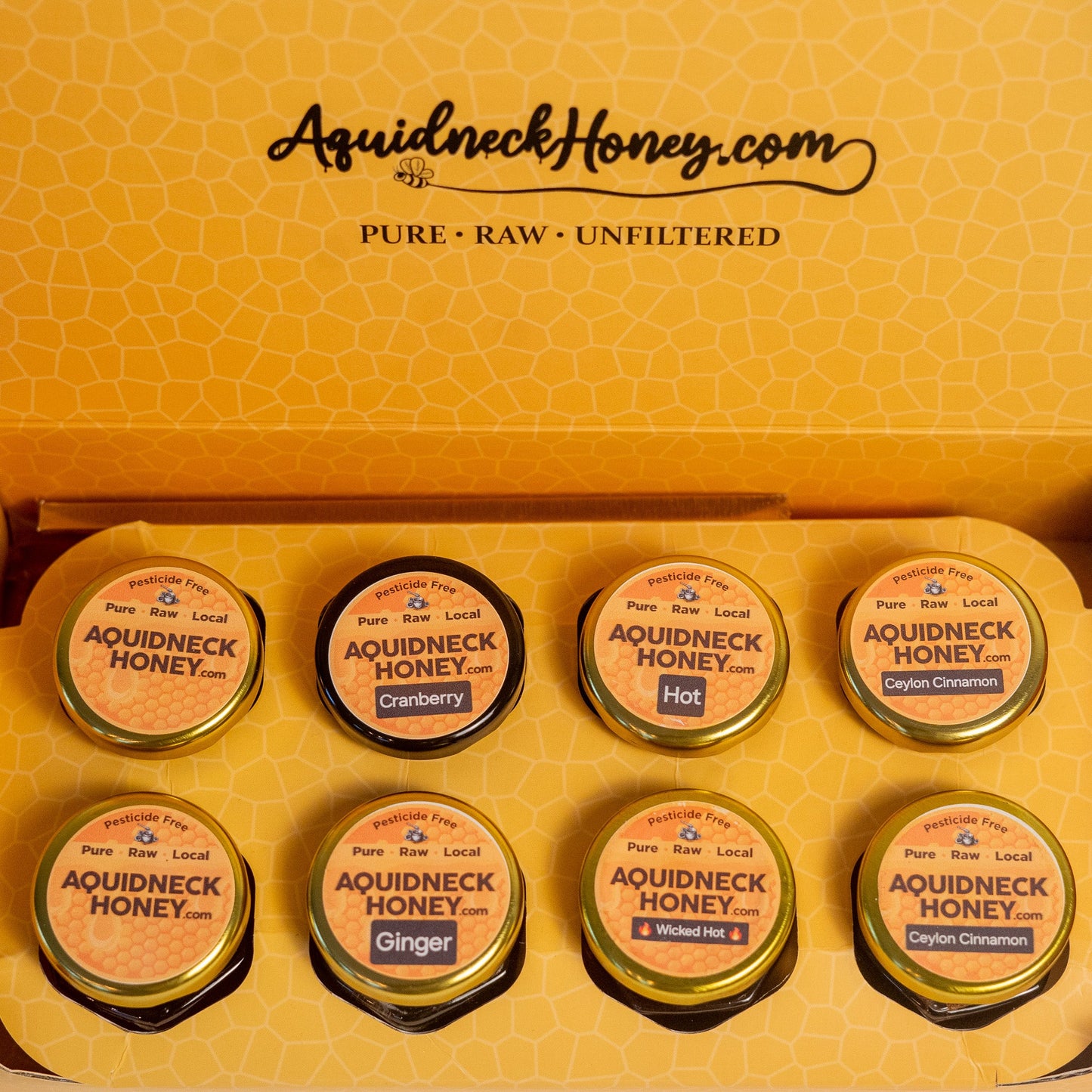 Honey Sampler Gift Box – 8 Jars, 6 Flavors | The Perfect Gift