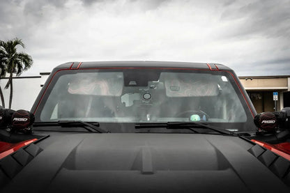 Topographic Interior Sun Visor Overlays - 2024+ Ranger Raptor (with Homelink)