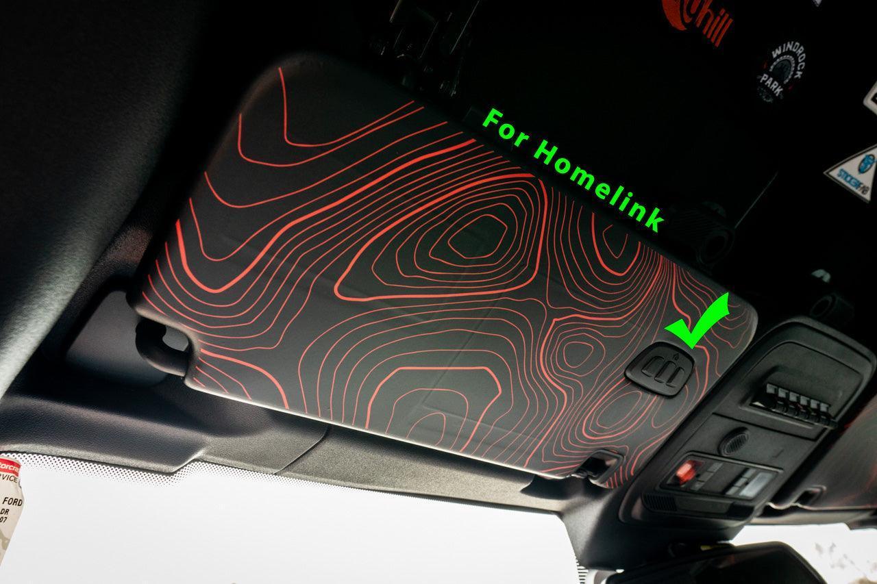 Topo Interior Sun Visor Overlays (Printed Series) - 2021+ Bronco (with Homelink)