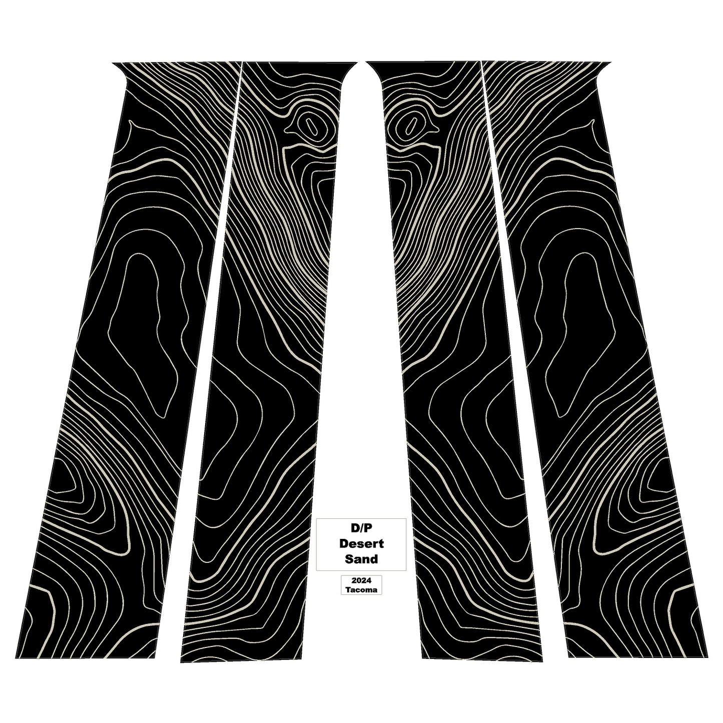 Topographic B Pillar Overlays - 2024+ Tacoma Double Cab / 2025+ 4Runner