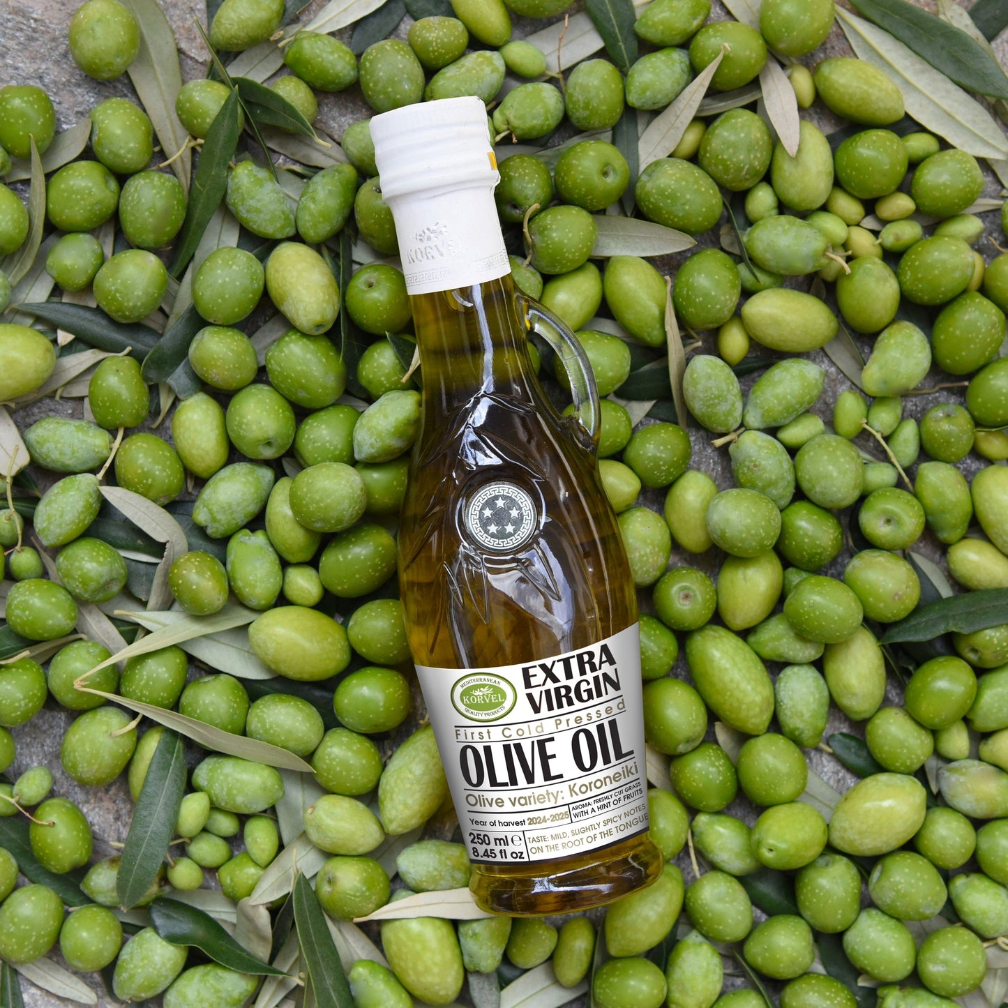 KORVEL Greek Extra Virgin Olive Oil - 6 Pack (8.45 fl oz each)