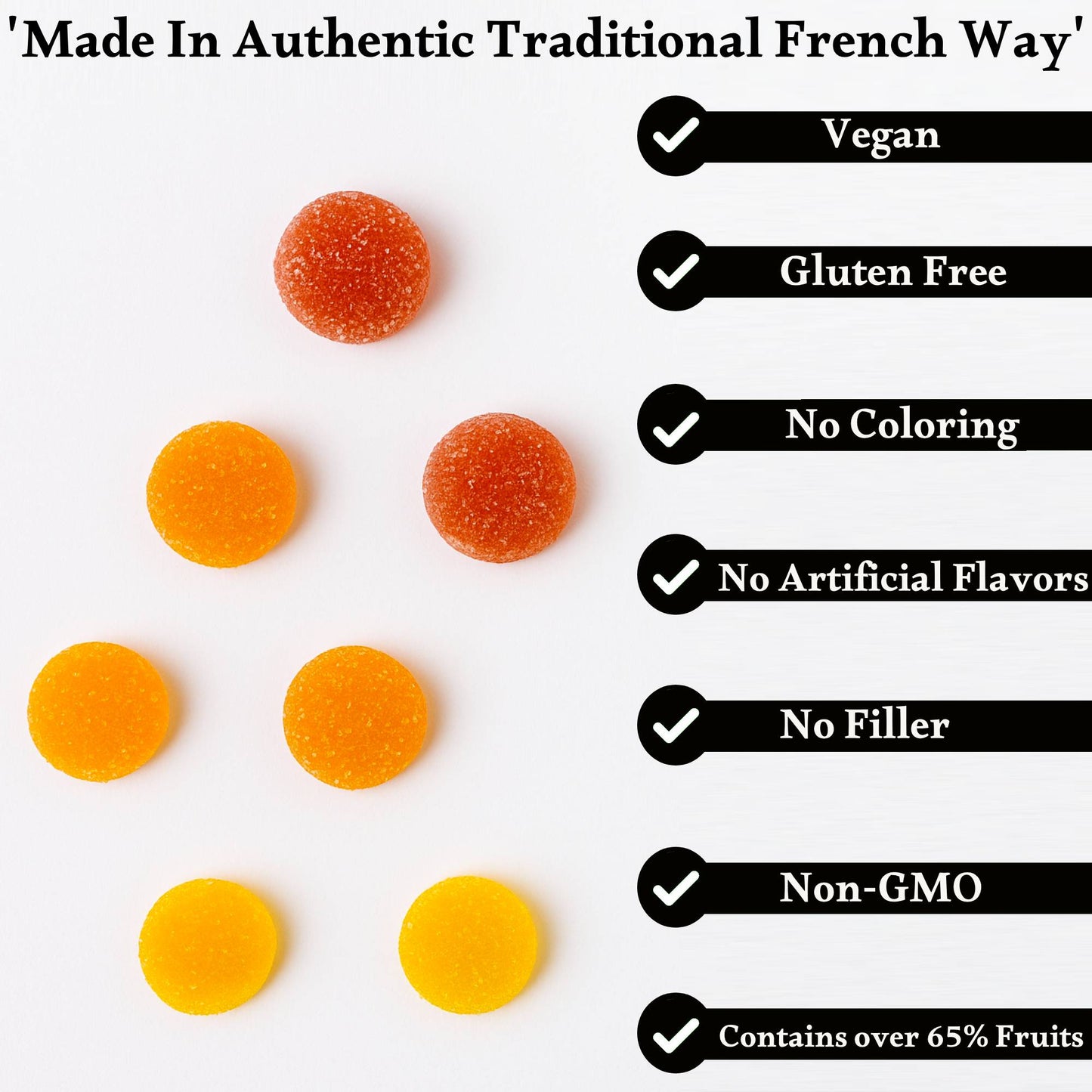 Andy Anand French Pates de Fruits Fruit Jellies, 65% Fruit, 24 pc – Imported French Confection, Natural Fruit Flavors, Gourmet Birthday & Holiday Gift