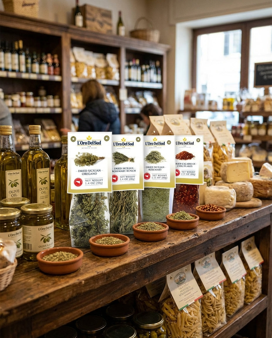 L'Oro Del Sud, Oregano, Dried Sicilian Oregano on the Stem, 1.4 oz (40 g)