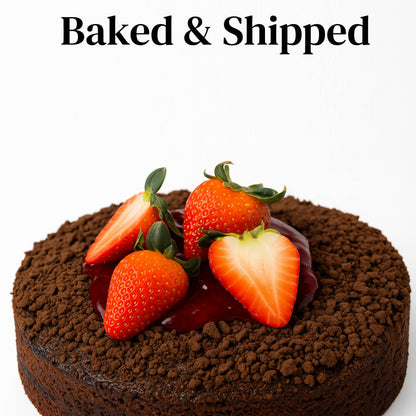 Andy Anand Chocolate Strawberry Cake, 9-Inch, 2.5 lb – Freshly Baked, Rich Chocolate & Strawberry, No Preservatives, Birthday Gift Box