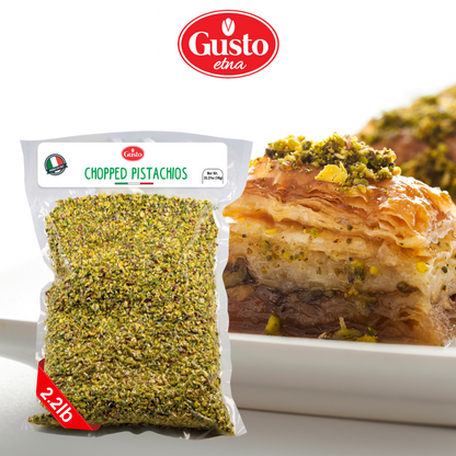 Gusto Etna Sicilian Raw Chopped Pistachios – 1kg / 2.2 lb Bulk