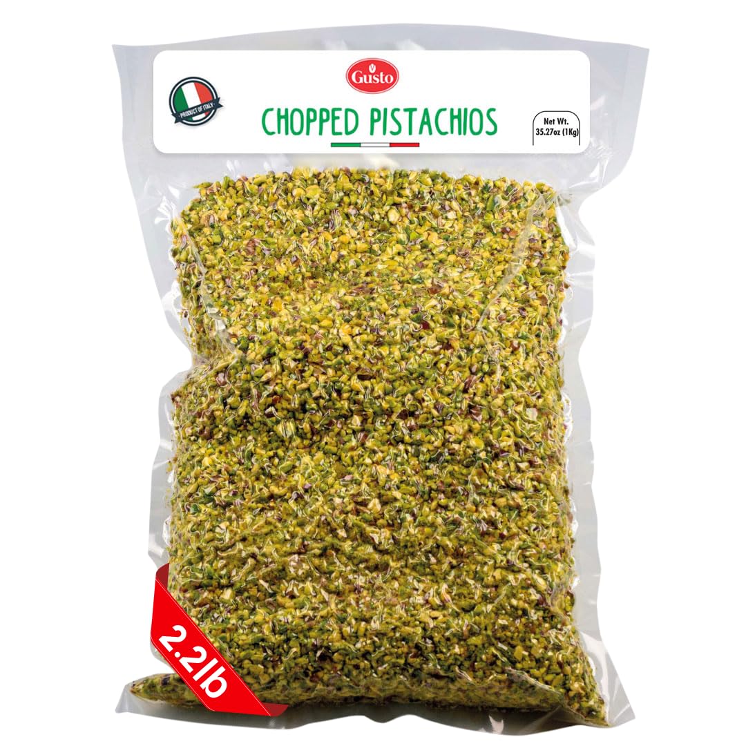 Gusto Etna Sicilian Raw Chopped Pistachios – 1kg / 2.2 lb Bulk