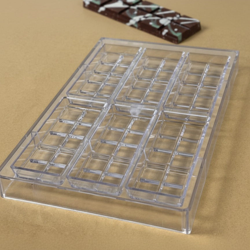 Custom Chocolate Bar Mold - 6 Cavity Polycarbonate