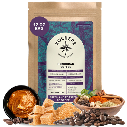 Kochere Coffee Honduran Marcala Organic Medium Roast - Caramel, Spice, Brown Sugar Notes