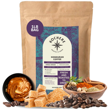 Kochere Coffee Honduran Marcala Organic Medium Roast - Caramel, Spice, Brown Sugar Notes