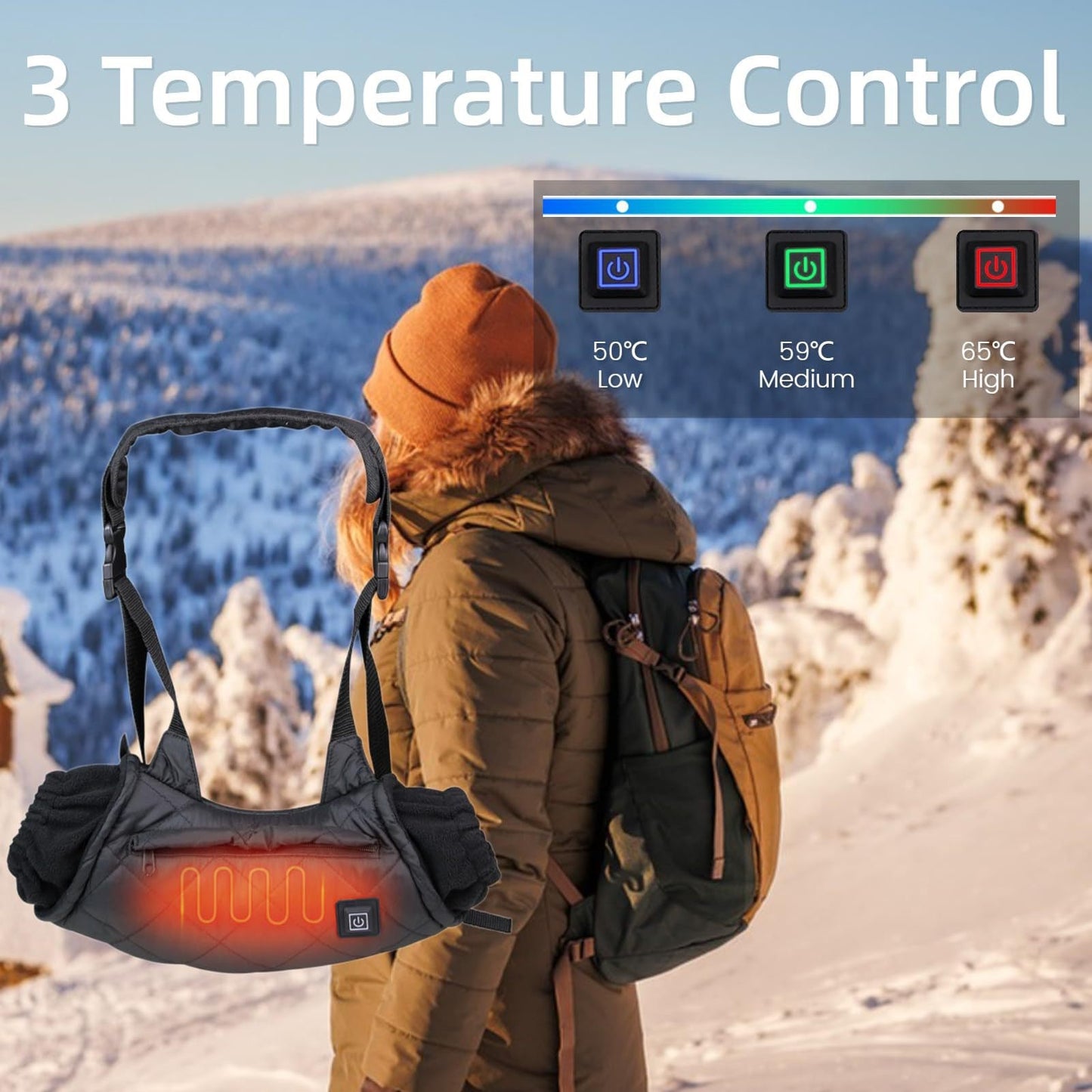 LITEGUEST USB Heated Hand Muff – Winter Outdoor Hand Warmers