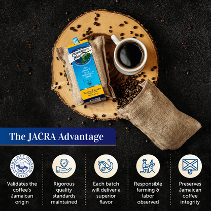 Plantation Blue 100% Jamaica Blue Mountain Premium Coffee (8oz - medium roasted whole beans)