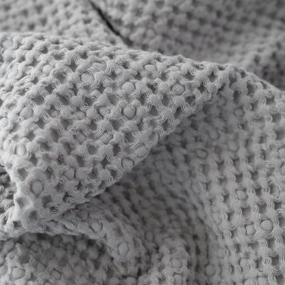 Linen Tales Light Grey Linen & Cotton Honeycomb Waffle Towel Set
