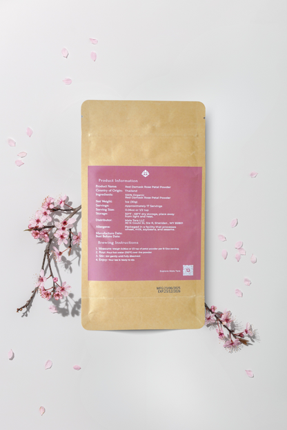 Red Damask Rose Petal Powder Pouch