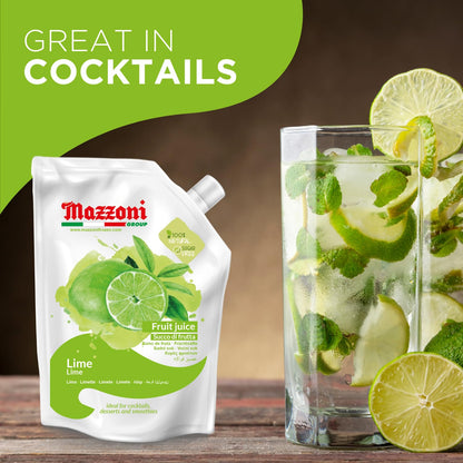 Mazzoni Lime Juice Puree, 100% Pure Lime,  No Sugar Added, 1 kg (2.2 lb)