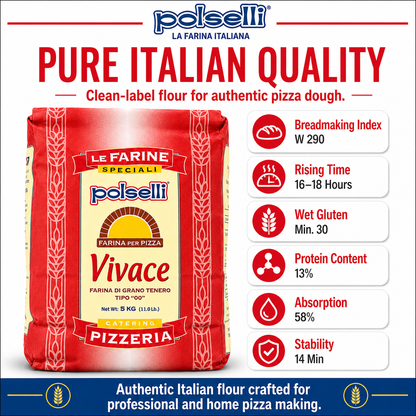 Polselli, Vivace Tipo 00 Pizza Flour, 11lb (5 kg)