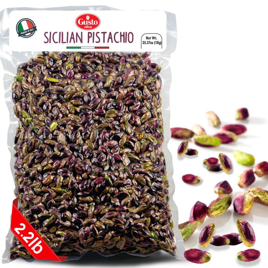 Gusto Etna Certified Sicilian Pistachios from Bronte – Raw, Shelled, Unsalted – 2.2 lb