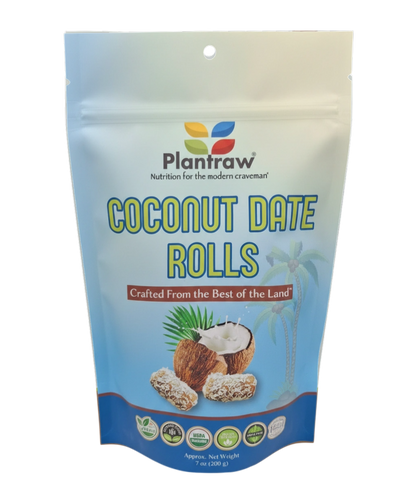 Coconut-Date Rolls - Original (7oz) - 0g refined carbs. Gluten free, Raw, vegan, organic, paleo friendly.