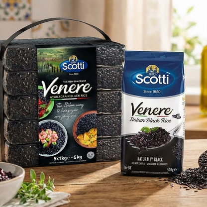 Riso Scotti Venere Black Italian Rice – Bulk (5 x 1 kg / 11 lb)