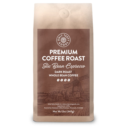 Six Bean Espresso Whole Bean, Dark Roast, Speciality Coffee Beans, Fresh Roasted