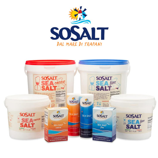 SoSalt Fine Sea Salt from Sicily | XL Foodservice Bucket 12.5 kg (27.5 lb) | Kosher, All Natural Mediterranean Sea Salt