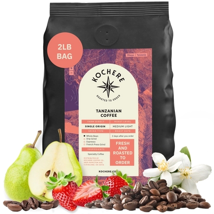 Kochere Coffee Tanzanian Mbeya AB Medium-Light Roast - Pear, Floral, Jasmine Notes