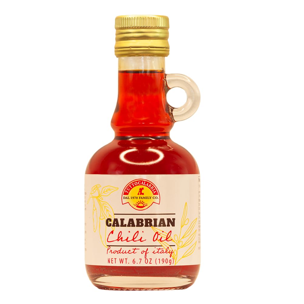 TuttoCalabria Chili Pepper Infused Extra Virgin Olive Oil – 6.76 oz (200 ml)