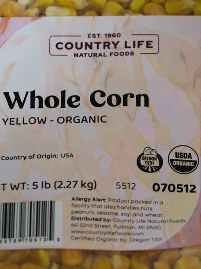 Corn, Whole Yellow, Organic