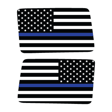 Thin Blue Flag Rear Window Jeep Graphic