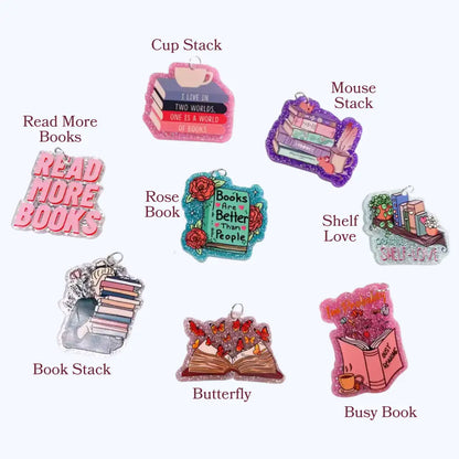 Read More Books—Acrylic Book–USB-C Dust Plug Charm for Kindle, Phones, and Tablets