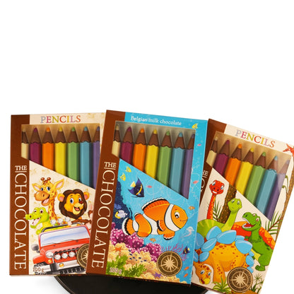 Andy Anand Milk Chocolate Crayon Boxes, 3-Pack, 21 pc – Fun Kids Chocolate Gift, 60% Cocoa Butter, Birthday, Easter & Holiday Gift Box