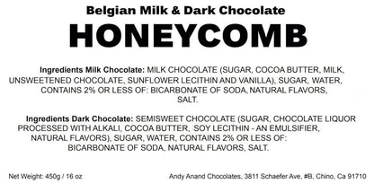 Andy Anand Belgian Milk Chocolate Honeycomb Sponge Candy, 1 lb – Handcrafted Gourmet Gift Box, Luxurious for Birthday & Special Occasions