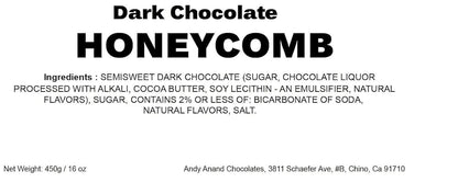 Andy Anand Luxurious Dark Chocolate Honeycomb, 1 lb – Gourmet Gift Box, All-Natural, No Preservatives, Vegan Indulgence, Birthday Gift Box