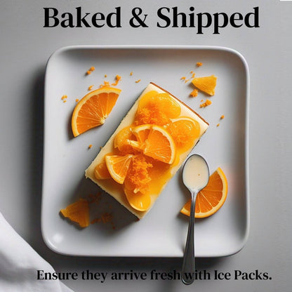 Andy Anand Fresh Orange Cheesecake, 9-Inch, 2 lb – Hand-Baked NY-Style, Real California Cream Cheese, No Preservatives, Birthday Gift Box