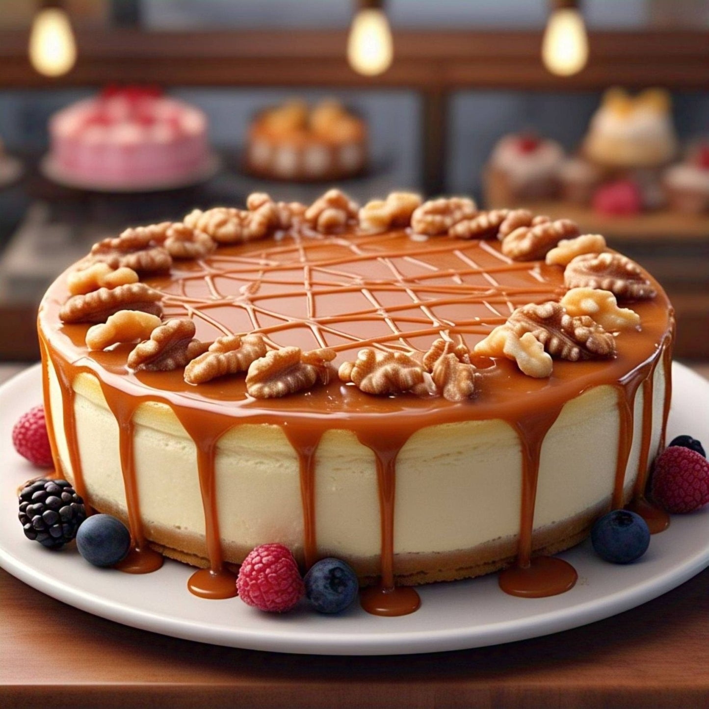 Andy Anand Sugar-Free Gluten-Free Caramel Walnut Cake, 9-Inch, 2.6 lb – Freshly Baked, All-Natural, No Preservatives, Diabetic-Friendly Gift
