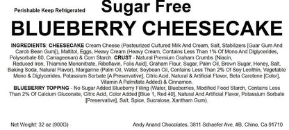 Andy Anand Sugar-Free & Gluten-Free Blueberry Cheesecake, 9-Inch – Diabetic-Friendly, Cream Cheese, No Preservatives, Birthday Gift Box