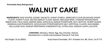 Andy Anand Caramel Walnut Cake, 9-Inch, 2 lb – Freshly Baked, Gourmet Gift, Natural Ingredients, Preservative-Free, Birthday & Holiday Gift