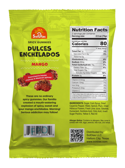 Dulces Enchilados - Spicy Mango Gummies 5 oz