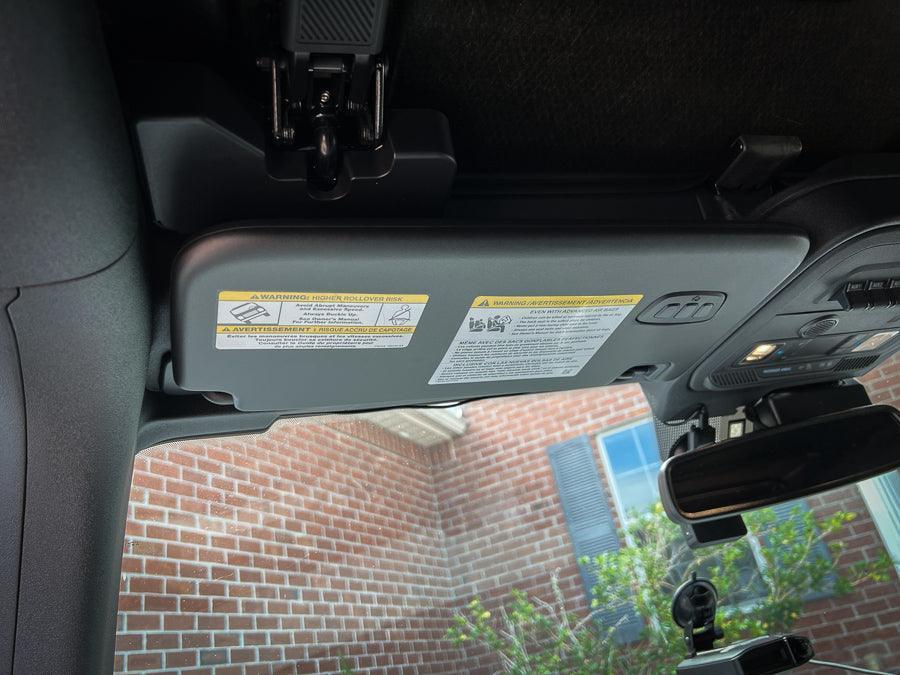 Flag Sun Visor Warning Overlays - 2021+ Bronco / 2024+ Ranger Raptor