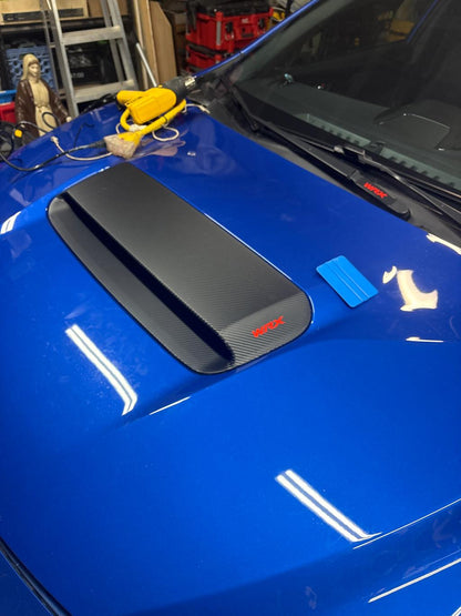 3D Carbon Hood Scoop Overlay - 2022+ Subaru WRX
