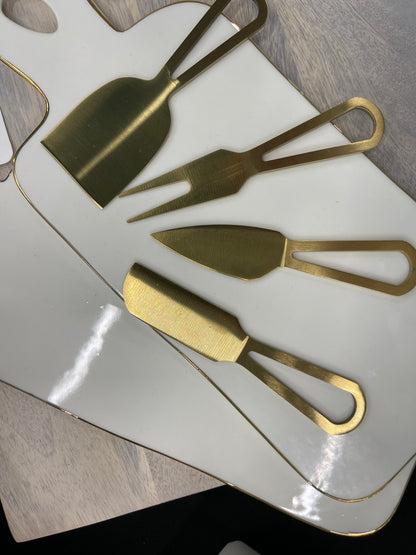 White & Gold Serving Tray
