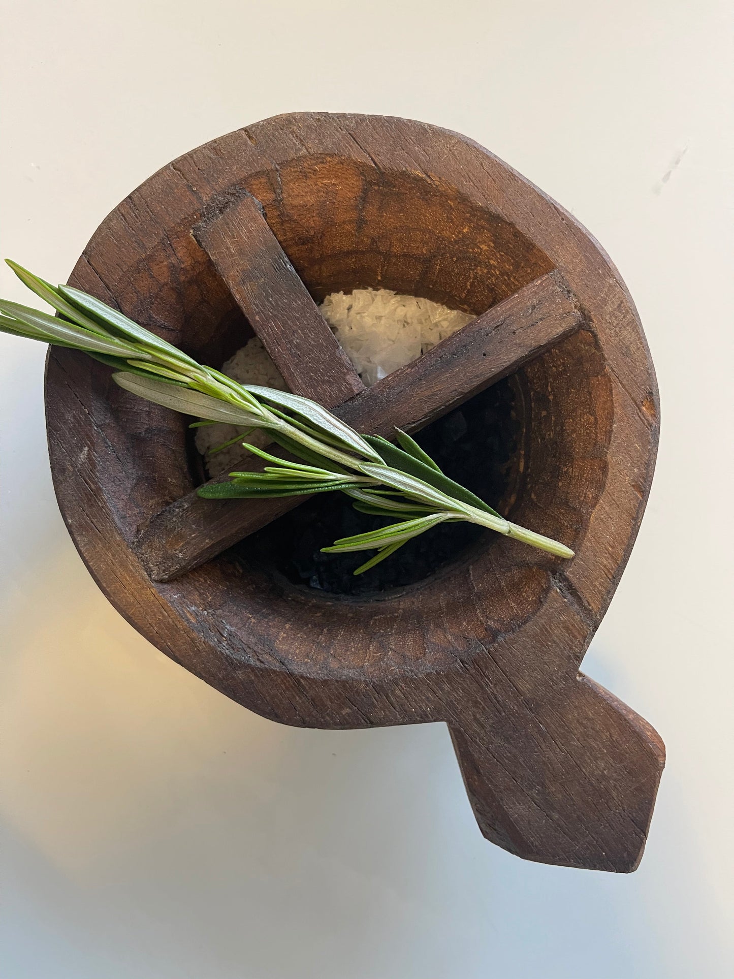 Vintage Wood Spice Bowl