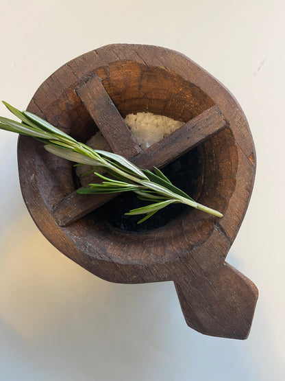 Vintage Wood Spice Bowl