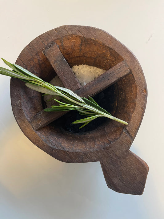 Vintage Wood Spice Bowl
