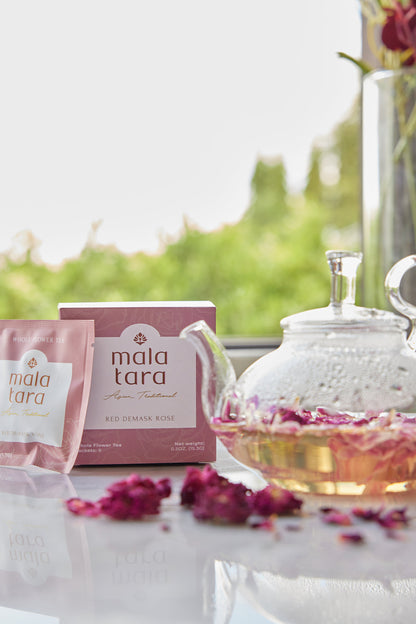 Red Damask Rose Whole Flower Tea Box