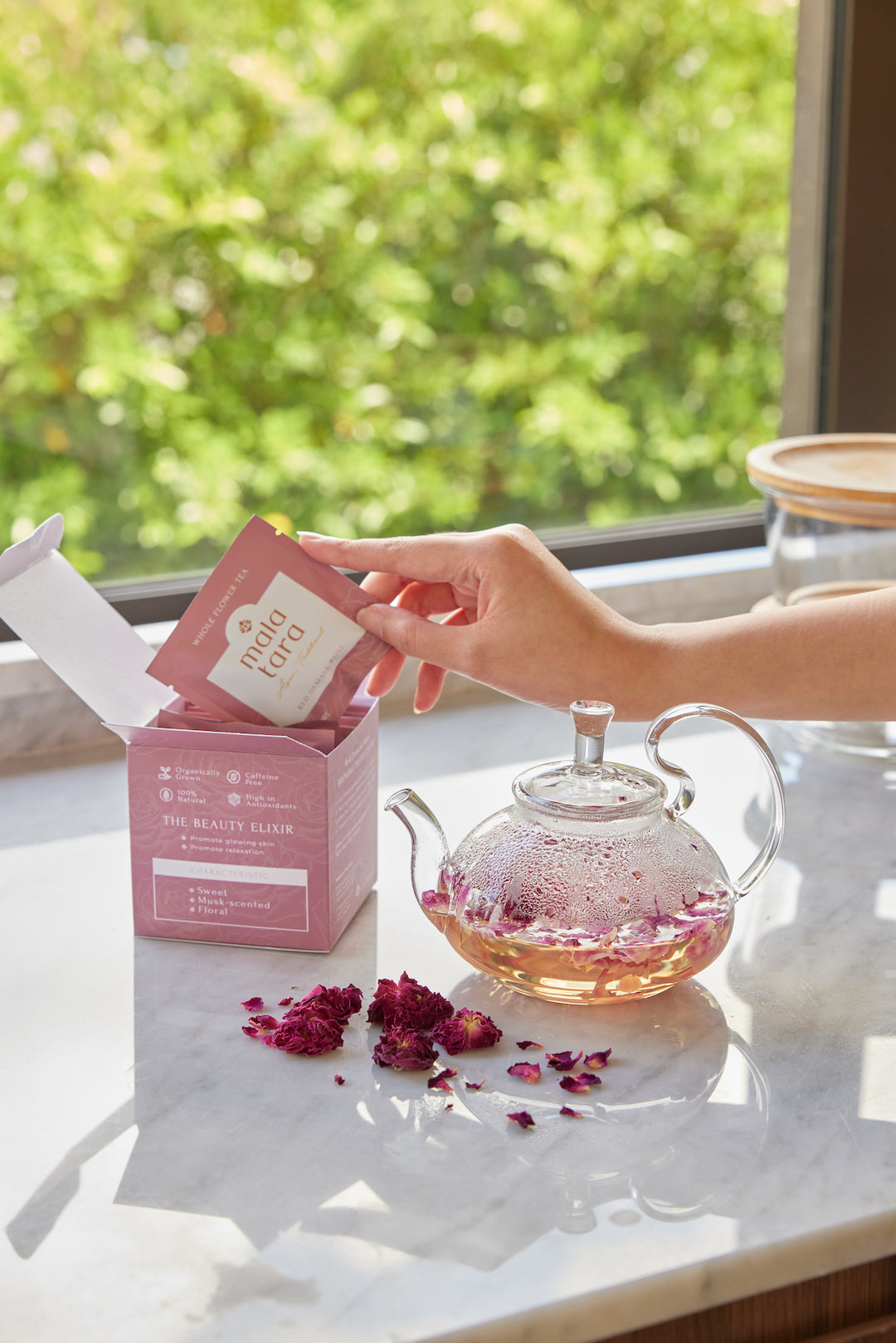 Red Damask Rose Whole Flower Tea Box